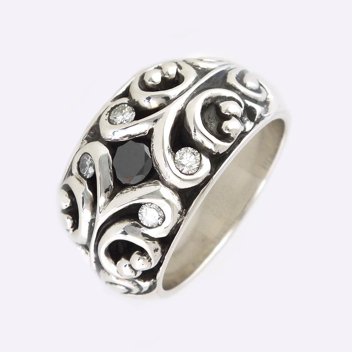 BLACK DIAMOND, 4 Round Diamond Silver Ring